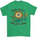 Invite Peace Into Your Day Hippy Love 60's Mens T-Shirt Cotton Gildan Irish Green