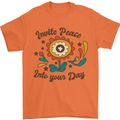 Invite Peace Into Your Day Hippy Love 60's Mens T-Shirt Cotton Gildan Orange