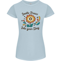 Invite Peace Into Your Day Hippy Love 60's Womens Petite Cut T-Shirt Light Blue