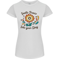 Invite Peace Into Your Day Hippy Love 60's Womens Petite Cut T-Shirt White