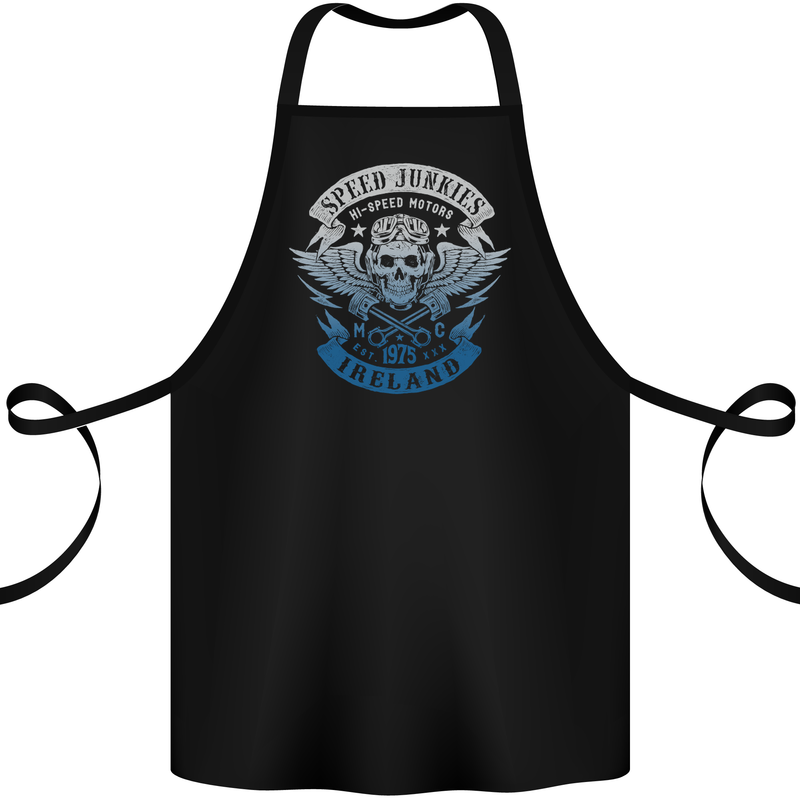 Ireland Speed Junkies Biker Motorcycle Cotton Apron 100% Organic Black