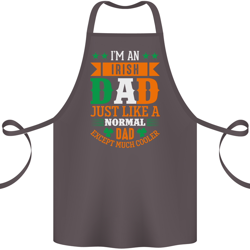 Irish Dad Funny St. Patrick's Day Father's Cotton Apron 100% Organic Dark Grey