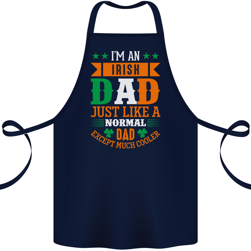 Irish Dad Funny St. Patrick's Day Father's Cotton Apron 100% Organic Navy Blue