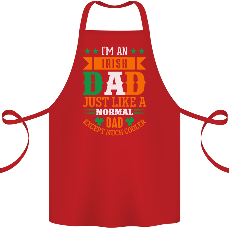 Irish Dad Funny St. Patrick's Day Father's Cotton Apron 100% Organic Red