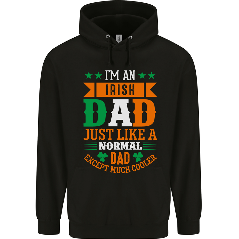 Irish Dad Funny St. Patrick's Day Father's Mens 80% Cotton Hoodie Black