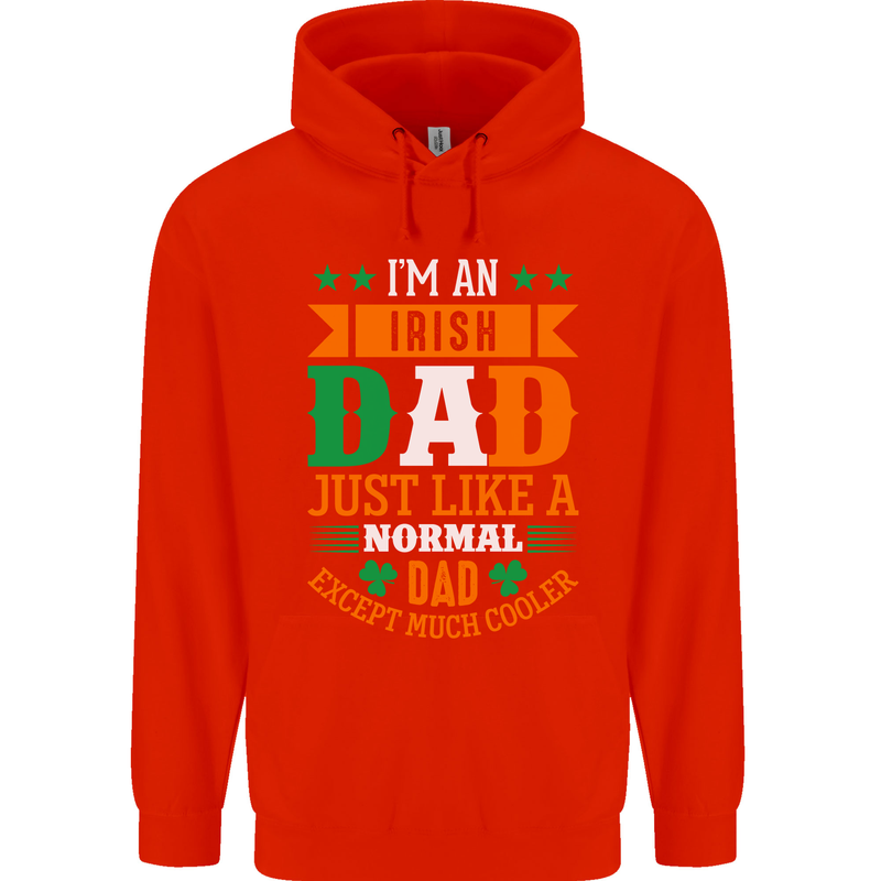 Irish Dad Funny St. Patrick's Day Father's Mens 80% Cotton Hoodie Bright Red