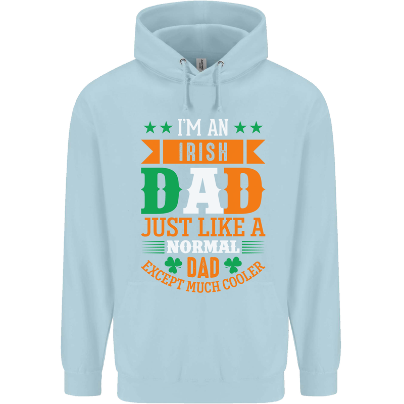 Irish Dad Funny St. Patrick's Day Father's Mens 80% Cotton Hoodie Light Blue