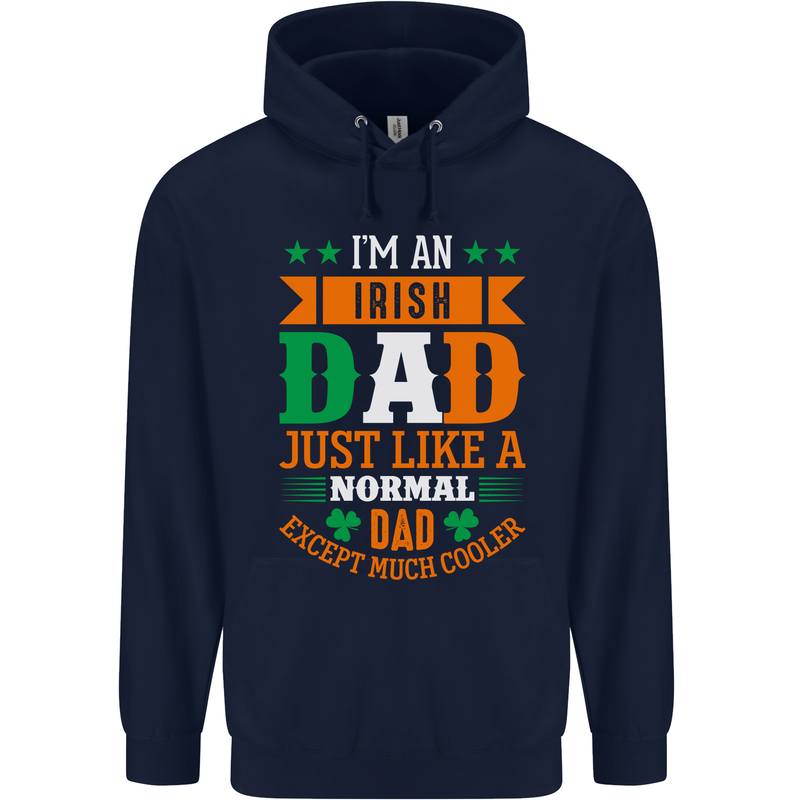Irish Dad Funny St. Patrick's Day Father's Mens 80% Cotton Hoodie Navy Blue