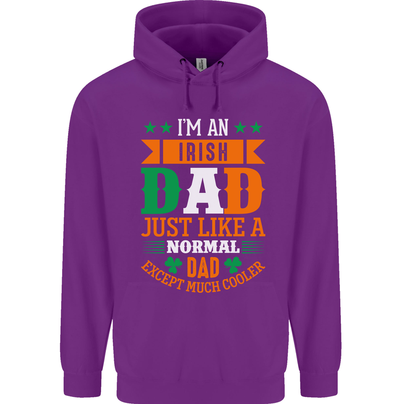 Irish Dad Funny St. Patrick's Day Father's Mens 80% Cotton Hoodie Purple