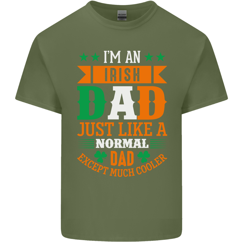 Irish Dad Funny St. Patrick's Day Father's Mens Cotton T-Shirt Tee Top Military Green