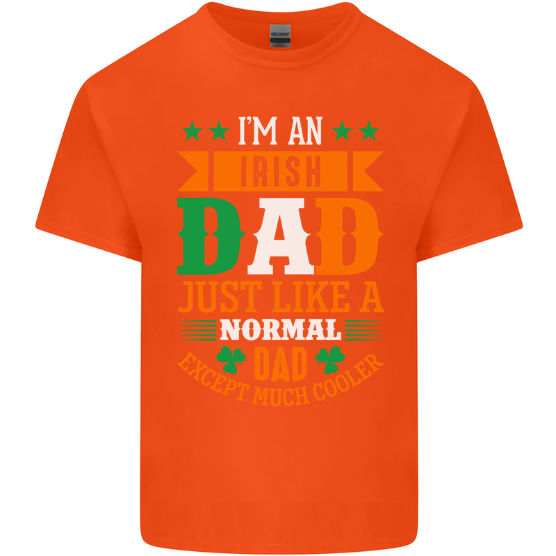 Irish Dad Funny St. Patrick's Day Father's Mens Cotton T-Shirt Tee Top Orange