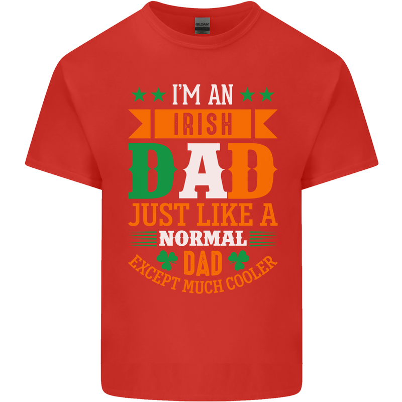 Irish Dad Funny St. Patrick's Day Father's Mens Cotton T-Shirt Tee Top Red