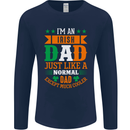 Irish Dad Funny St. Patrick's Day Father's Mens Long Sleeve T-Shirt Navy Blue