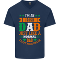 Irish Dad Funny St. Patrick's Day Father's Mens V-Neck Cotton T-Shirt Navy Blue