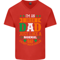 Irish Dad Funny St. Patrick's Day Father's Mens V-Neck Cotton T-Shirt Red