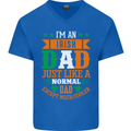 Irish Dad Funny St. Patrick's Day Father's Mens V-Neck Cotton T-Shirt Royal Blue