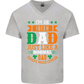 Irish Dad Funny St. Patrick's Day Father's Mens V-Neck Cotton T-Shirt Sports Grey