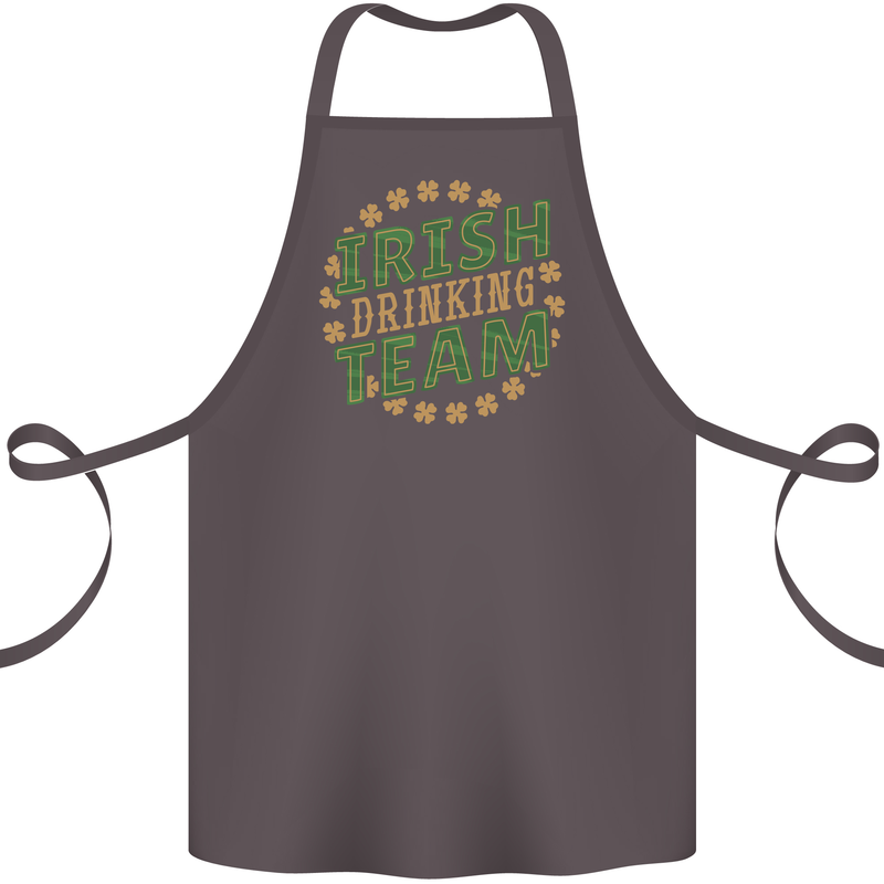 Irish Drinking Team Funny St. Patricks Day Cotton Apron 100% Organic Dark Grey