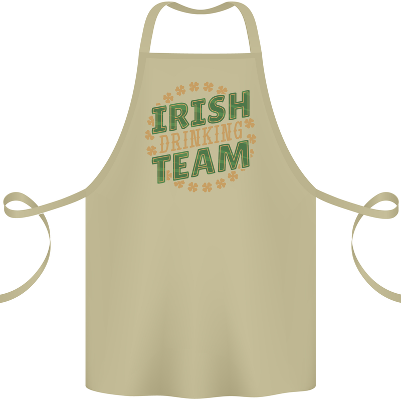 Irish Drinking Team Funny St. Patricks Day Cotton Apron 100% Organic Khaki
