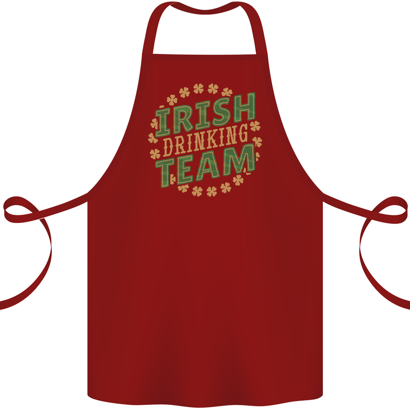 Irish Drinking Team Funny St. Patricks Day Cotton Apron 100% Organic Maroon