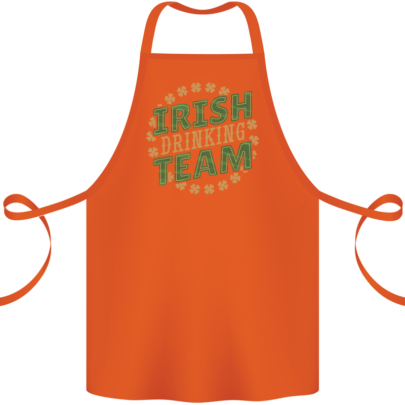 Irish Drinking Team Funny St. Patricks Day Cotton Apron 100% Organic Orange