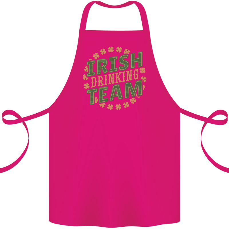 Irish Drinking Team Funny St. Patricks Day Cotton Apron 100% Organic Pink