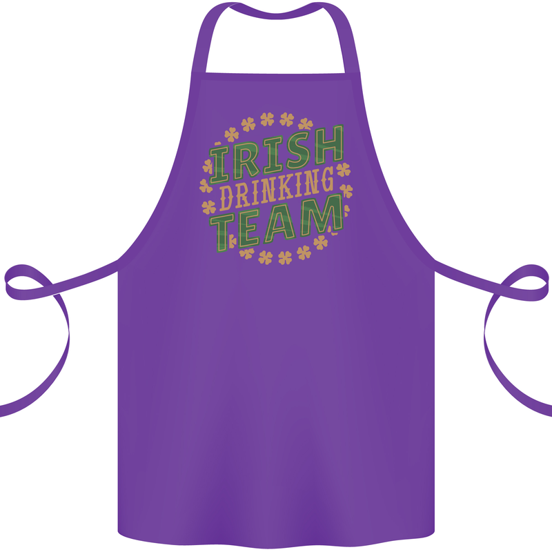Irish Drinking Team Funny St. Patricks Day Cotton Apron 100% Organic Purple