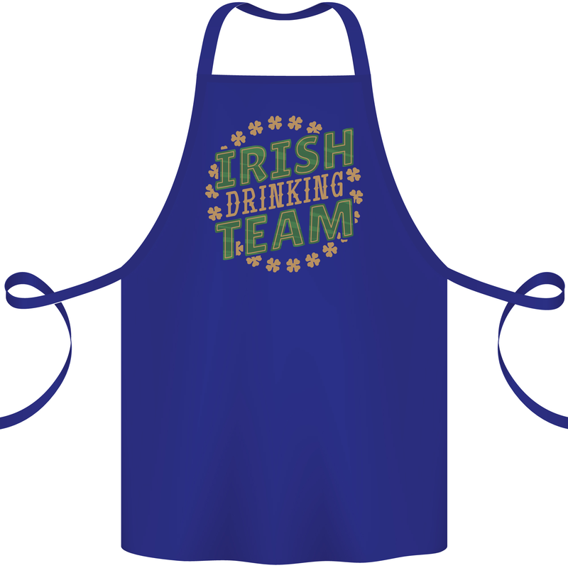 Irish Drinking Team Funny St. Patricks Day Cotton Apron 100% Organic Royal Blue