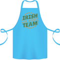 Irish Drinking Team Funny St. Patricks Day Cotton Apron 100% Organic Turquoise