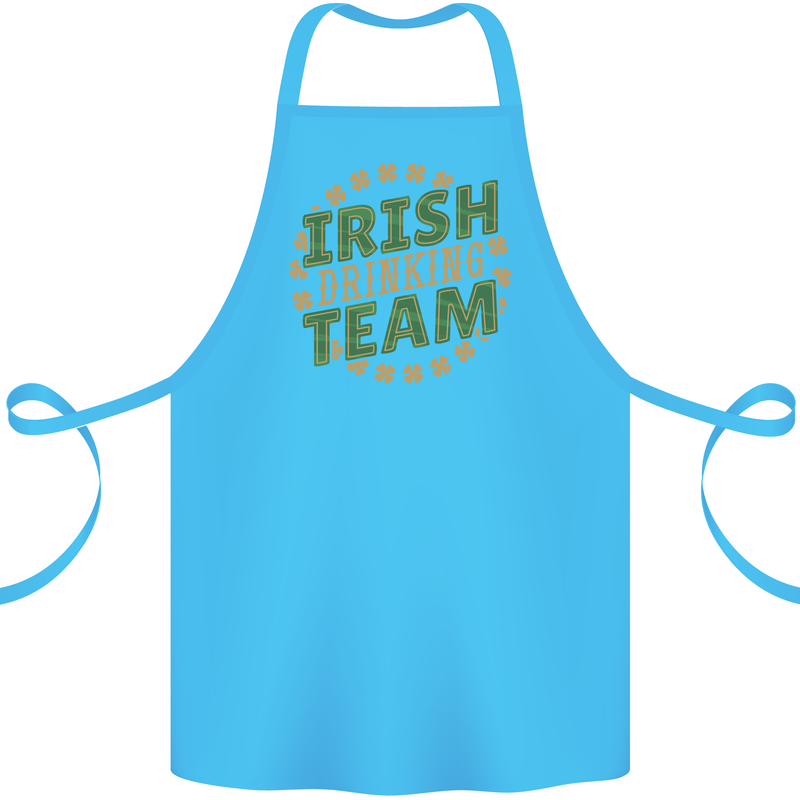 Irish Drinking Team Funny St. Patricks Day Cotton Apron 100% Organic Turquoise