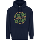 Irish Drinking Team Funny St. Patricks Day Mens 80% Cotton Hoodie Navy Blue