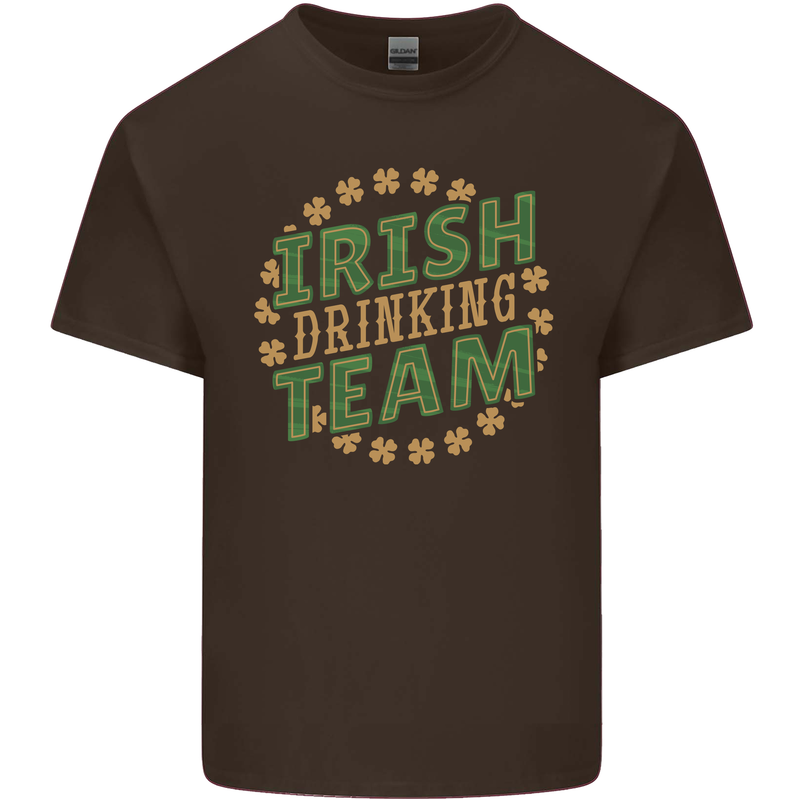 Irish Drinking Team Funny St. Patricks Day Mens Cotton T-Shirt Tee Top Dark Chocolate