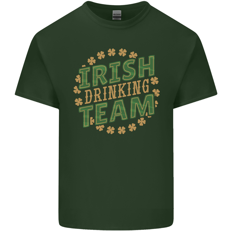 Irish Drinking Team Funny St. Patricks Day Mens Cotton T-Shirt Tee Top Forest Green