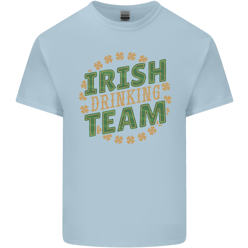 Irish Drinking Team Funny St. Patricks Day Mens Cotton T-Shirt Tee Top Light Blue