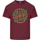 Irish Drinking Team Funny St. Patricks Day Mens Cotton T-Shirt Tee Top Maroon