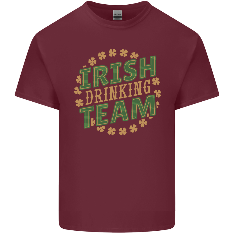 Irish Drinking Team Funny St. Patricks Day Mens Cotton T-Shirt Tee Top Maroon