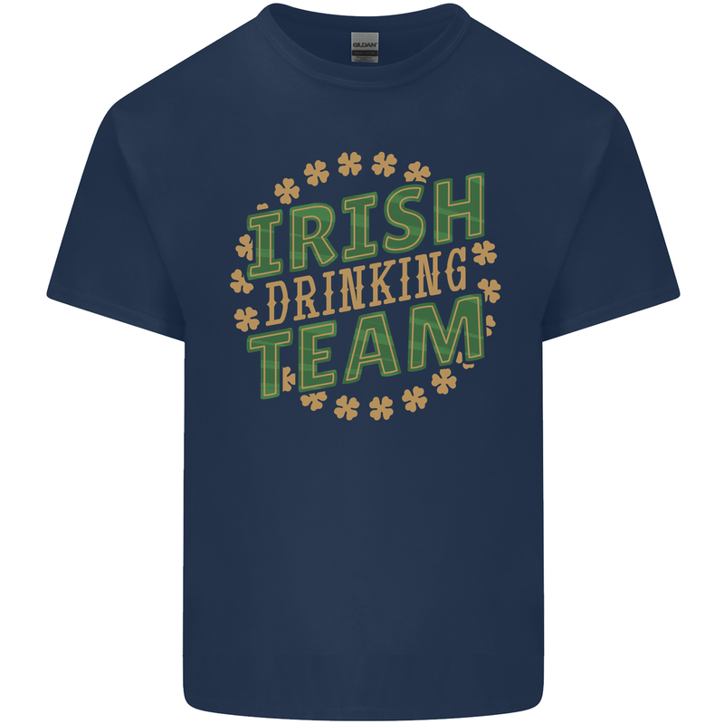 Irish Drinking Team Funny St. Patricks Day Mens Cotton T-Shirt Tee Top Navy Blue