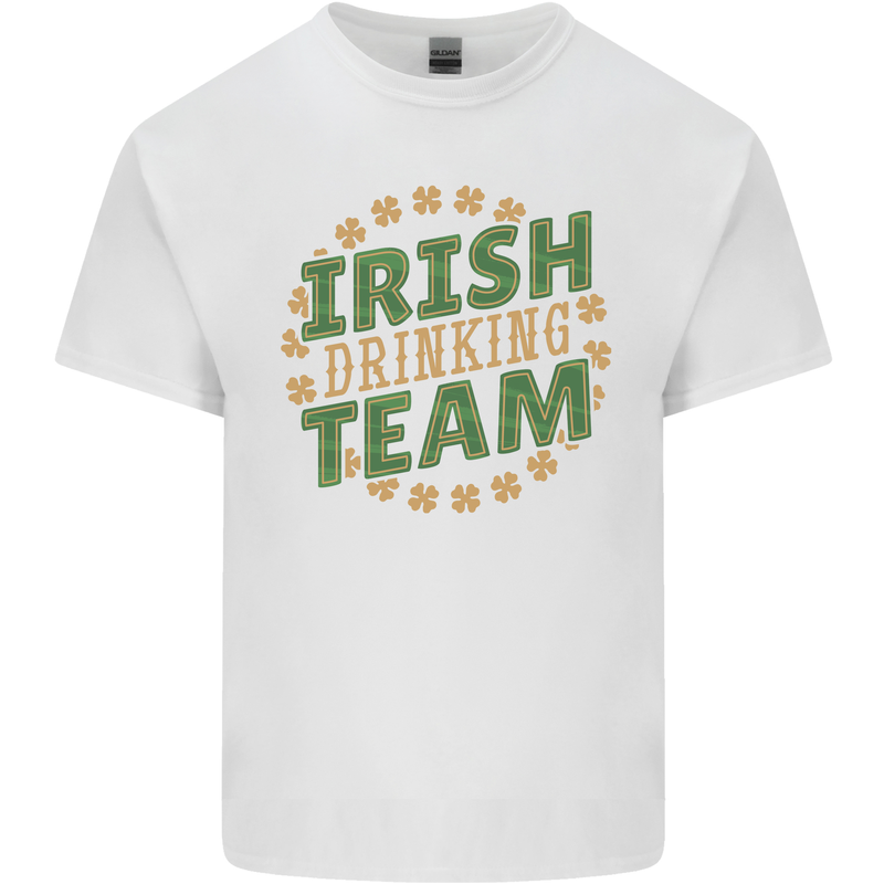 Irish Drinking Team Funny St. Patricks Day Mens Cotton T-Shirt Tee Top White
