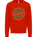 Irish Drinking Team Funny St. Patricks Day Mens Sweatshirt Jumper Bright Red
