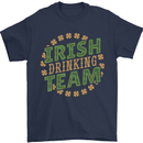 Irish Drinking Team Funny St. Patricks Day Mens T-Shirt Cotton Gildan Navy Blue