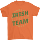 Irish Drinking Team Funny St. Patricks Day Mens T-Shirt Cotton Gildan Orange