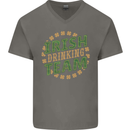 Irish Drinking Team Funny St. Patricks Day Mens V-Neck Cotton T-Shirt Charcoal