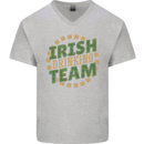 Irish Drinking Team Funny St. Patricks Day Mens V-Neck Cotton T-Shirt Sports Grey