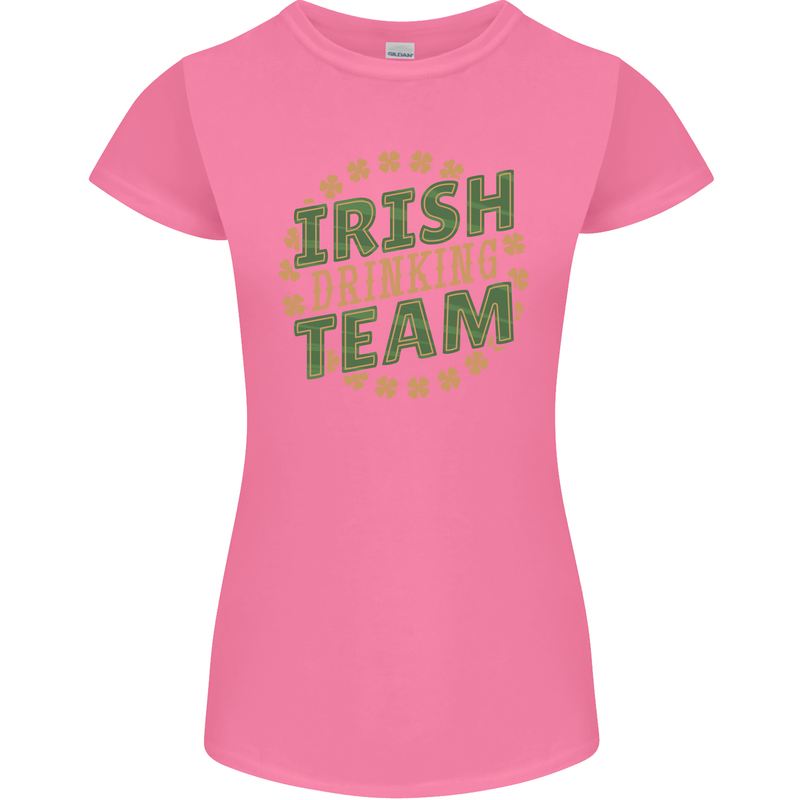 Irish Drinking Team Funny St. Patricks Day Womens Petite Cut T-Shirt Azalea