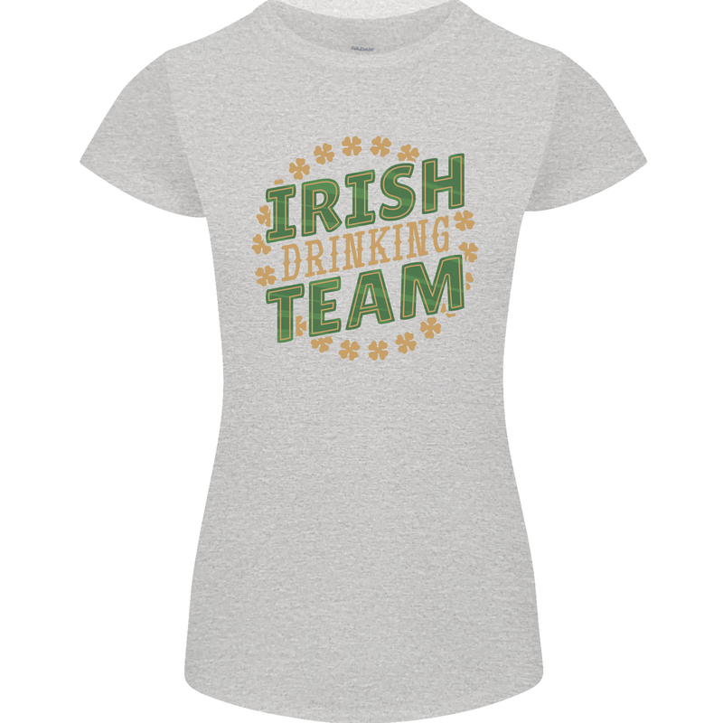 Irish Drinking Team Funny St. Patricks Day Womens Petite Cut T-Shirt Sports Grey