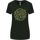 Irish Drinking Team Funny St. Patricks Day Womens Wider Cut T-Shirt Black