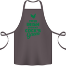 Irish Even My Cock's Green St Patricks Day Cotton Apron 100% Organic Dark Grey