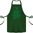 Irish Even My Cock's Green St Patricks Day Cotton Apron 100% Organic Forest Green