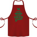 Irish Even My Cock's Green St Patricks Day Cotton Apron 100% Organic Maroon