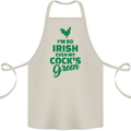 Irish Even My Cock's Green St Patricks Day Cotton Apron 100% Organic Natural